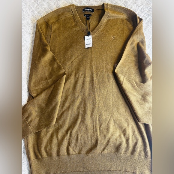 Express Camel Merino Wool Blend Pullover - Picture 4 of 7